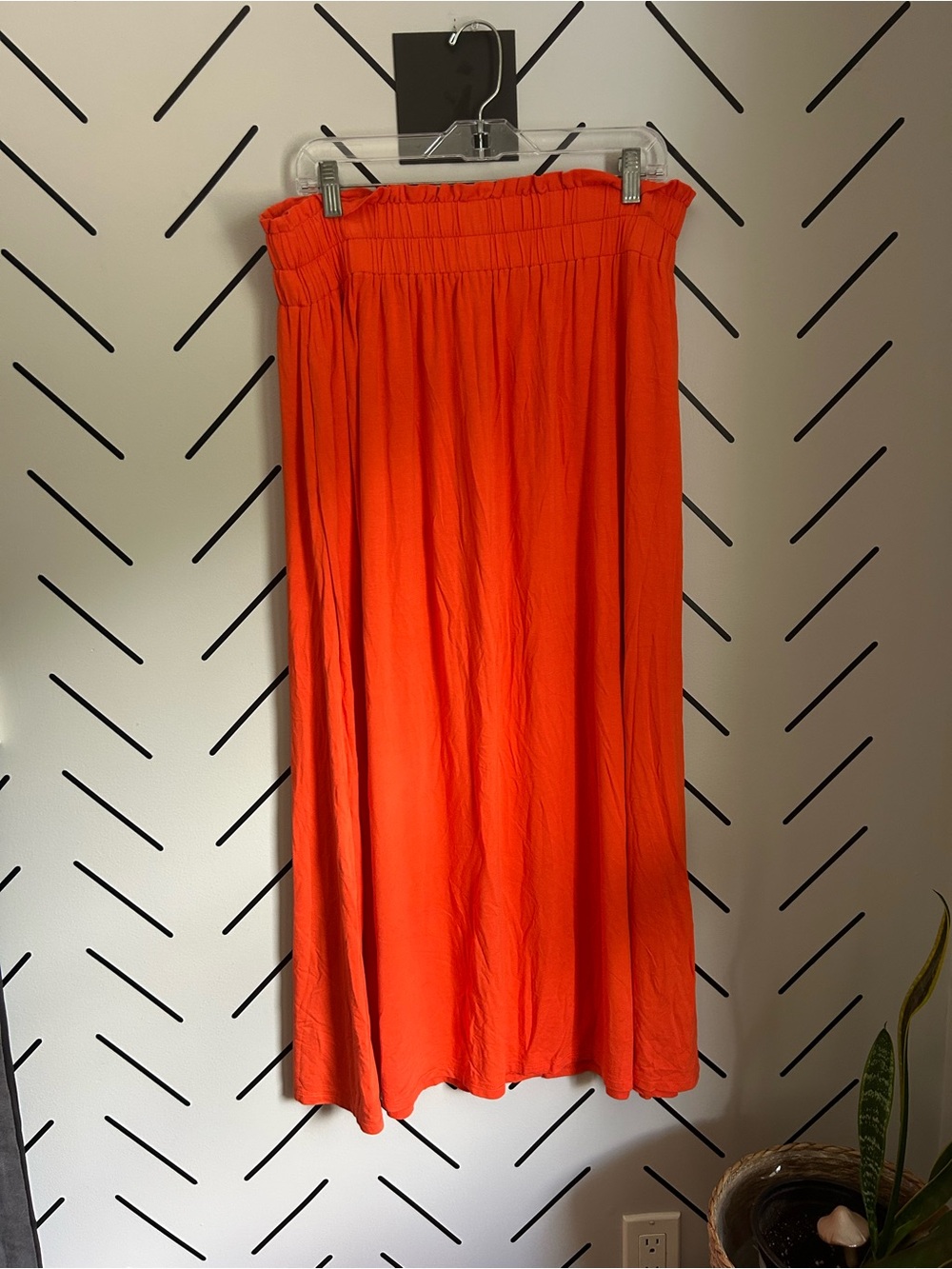Boden Pull On Jersey Maxi Skirt in Bright Papaya